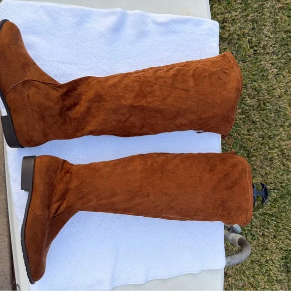 New Ashley Stewart Brown Over the Knee Boots - Picture 8 of 9